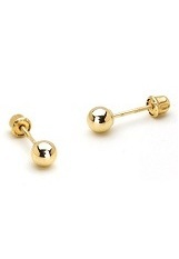 little outstanding hollow ball baby gold earrings